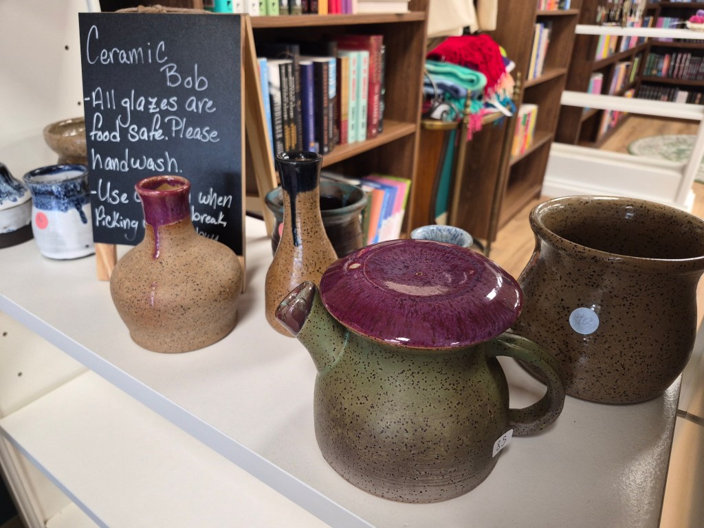 Ceramic Bob display showing pottery